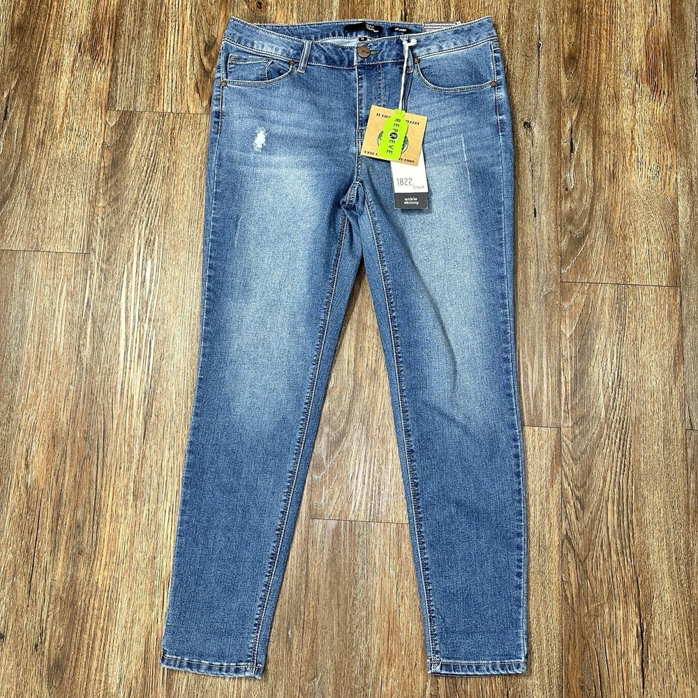 1822 Denim Adrianna Womens Jeans 12 Ankle Skinny Stretch Distressed NWT